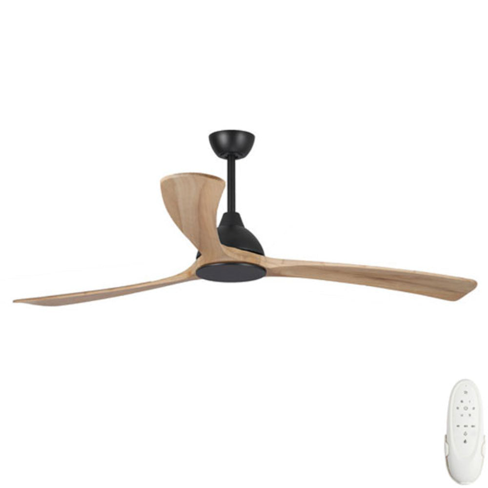 Sanctuary DC Ceiling Fan 7″ – Black with Natural Timber Blades